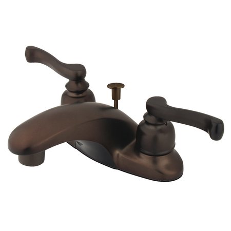 KINGSTON BRASS KB8625FL 4" Centerset Bathroom Faucet, Oil Rubbed Bronze KB8625FL